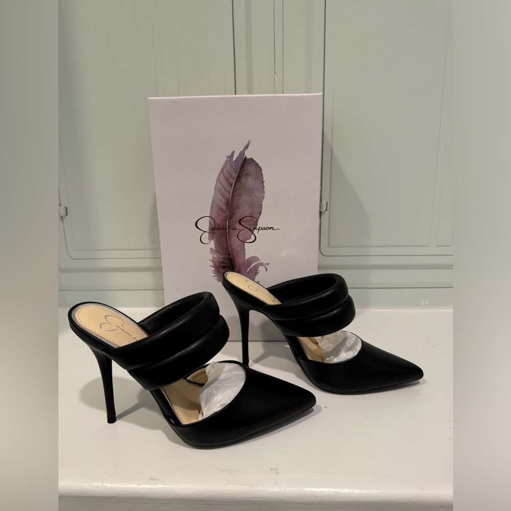 NIB Jessica Simpson Italia Nappa Heel Mule Sandal